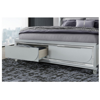 GF Caleb Silver Bed With Led
