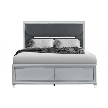 GF Caleb Silver Queen Bed With Led