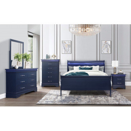 GF Charlie Blue Bed With Led