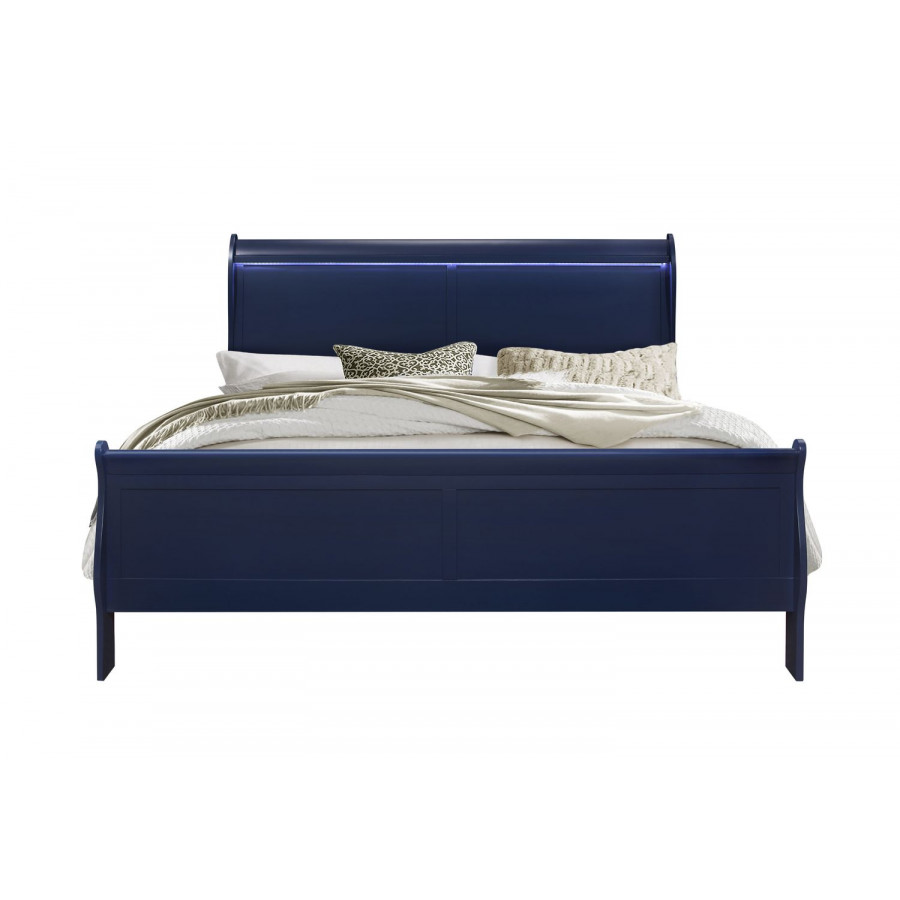 GF Charlie Blue King Bed With Led