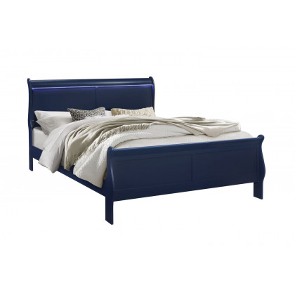 GF Charlie Blue King Bed With Led