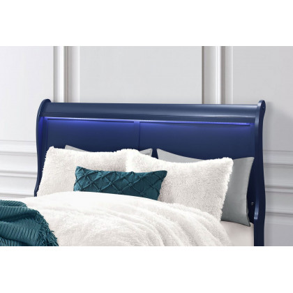 GF Charlie Blue Queen Bed Group With Led