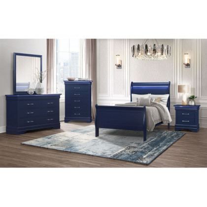 GF Charlie Blue Charlie Blue Twin Bed With Led