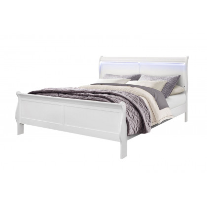 GF Charlie White King Bed Group With Led