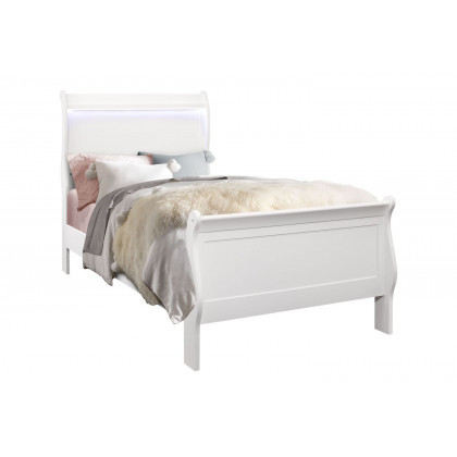 GF Charlie White Twin Bed With Led