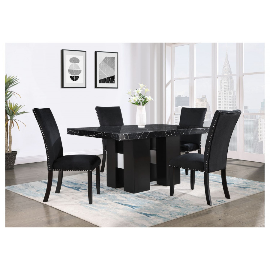 GF - D03DT + D03DC-BLK Dining Table + 4 Dining Chair