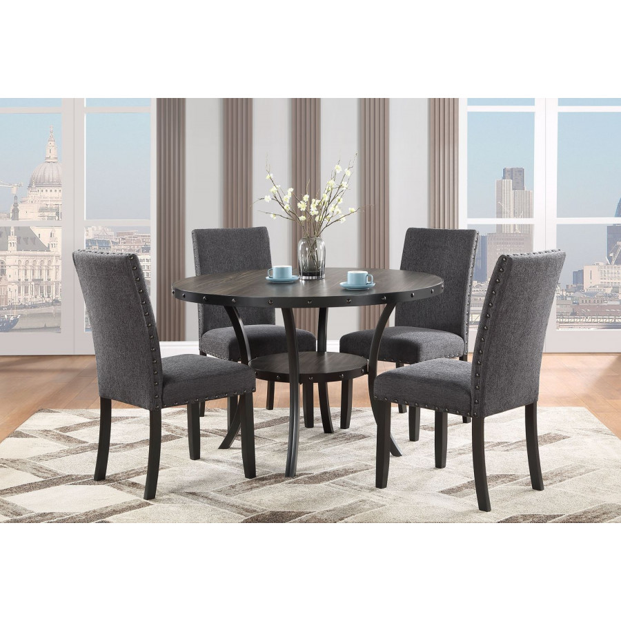 GF D1622DT + D1622DC-BLK Dining Table + 4 Dining Chair