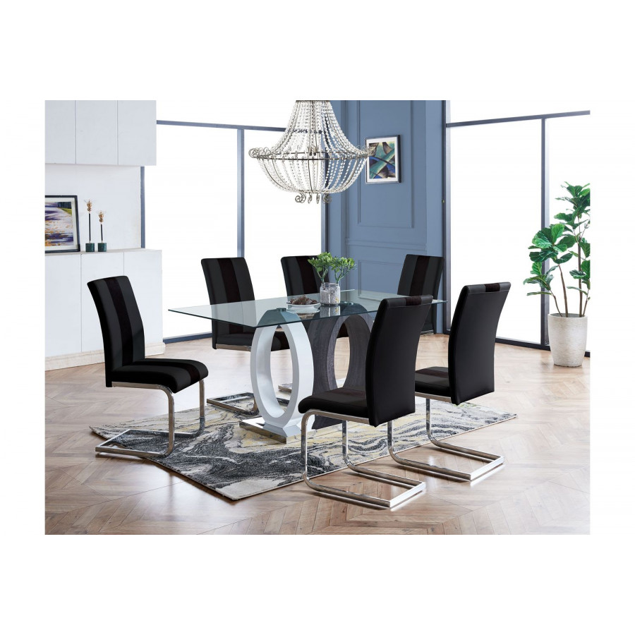 GF D1628DT + D915DC-BL Dining Table + 4 Dining Chair