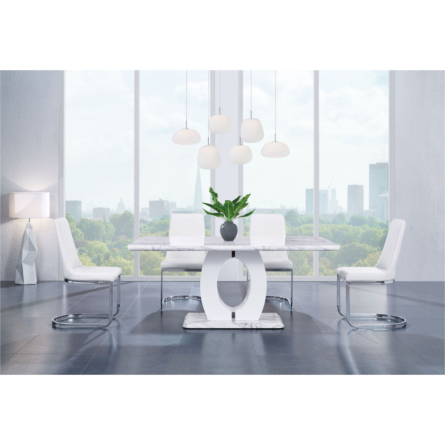 GF D894DT + D1067DC-WH Dining Table + 4 Dining Chair