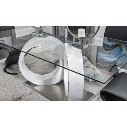 GF D9002DT-SET-WH Dining Table + 4 Dining Chair