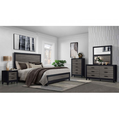 GF Lisbon Gray/Black Bed