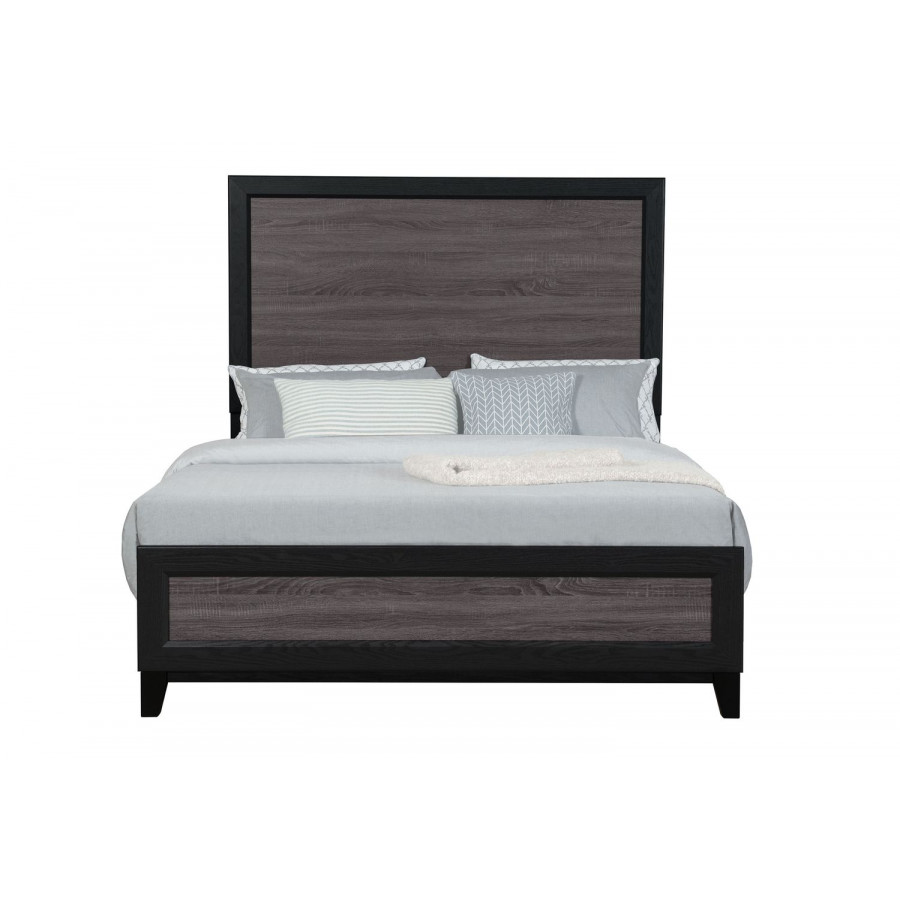 GF Lisbon Gray/Black Queen Bed
