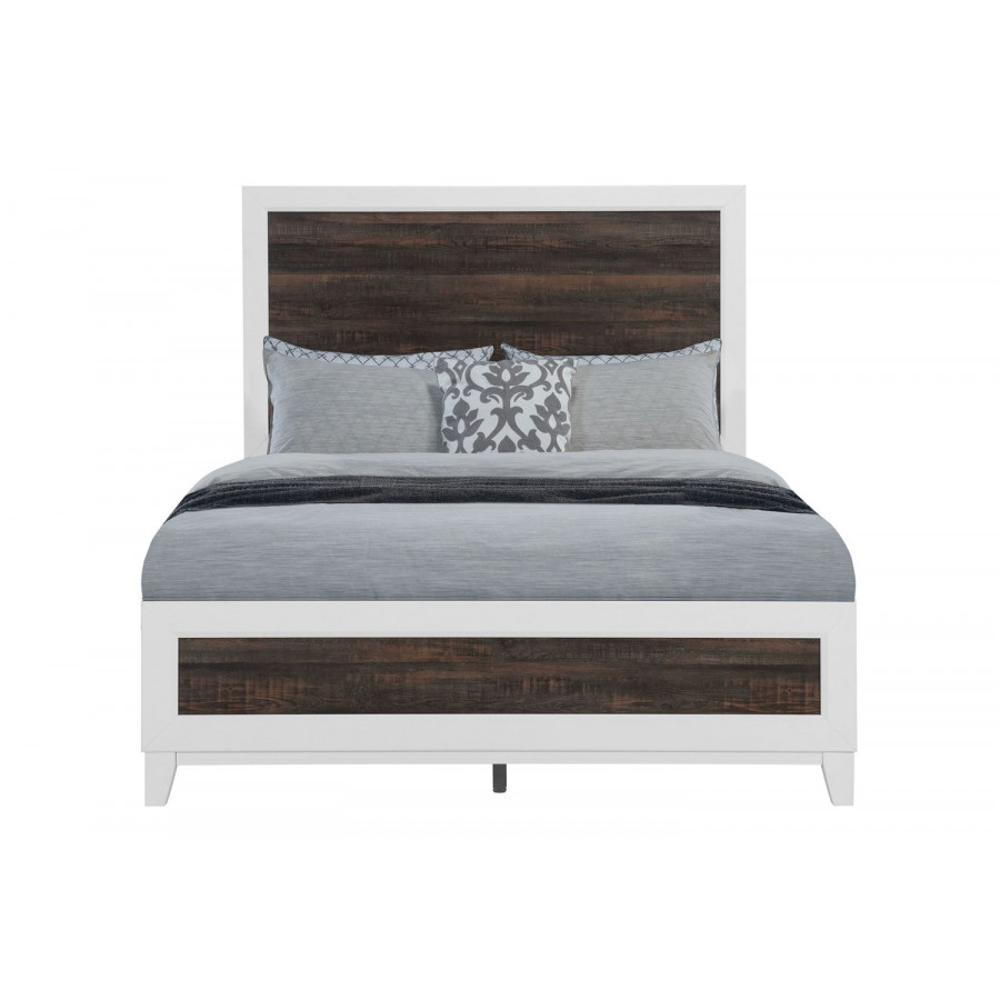 GF Lisbon Oak/White Queen Bed