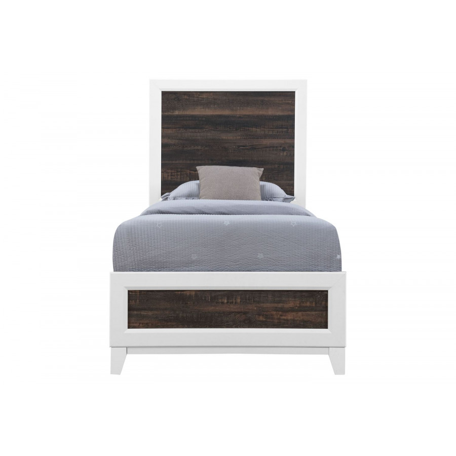 GF Lisbon Oak/White Youth Twin Bed