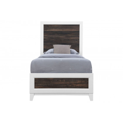 GF Lisbon Oak/White Youth Twin Bed