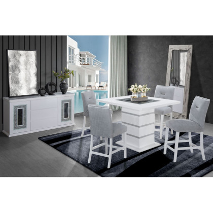 GF Monaco White Bar Table Square Bar Table