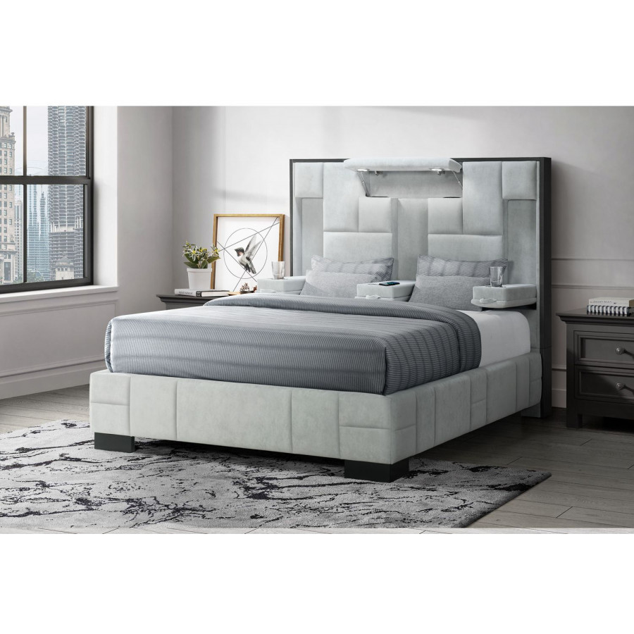 GF Oscar Light Gray Queen Bed