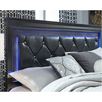 GF Pompei Gray Queen Bed Group With Led