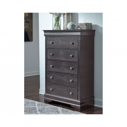 GF Pompei Gray Queen Bed Group With Led