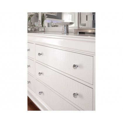 GF Pompei White Full Bed Group With Led