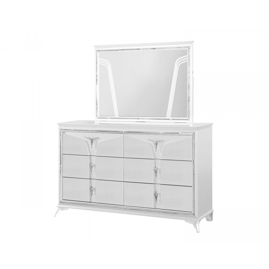 GF - Romo White Mirror With Led