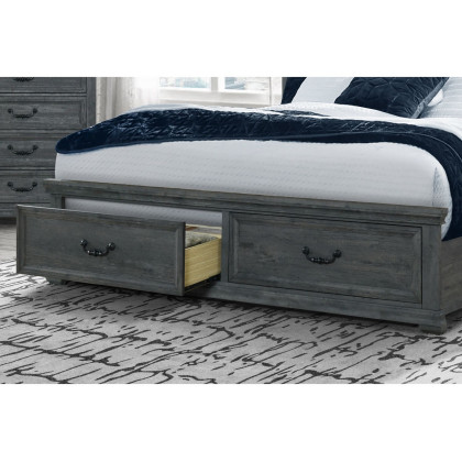 GF Rowan Gray Upholstered Bed, Rowan/Tatum Gray Storage Queen Bed Storage