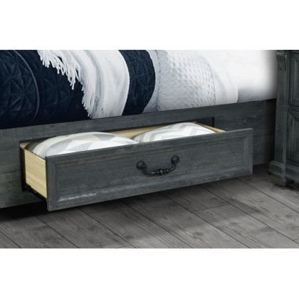 GF Rowan Gray Upholstered Bed, Rowan/Tatum Gray Queen Bed Group Storage