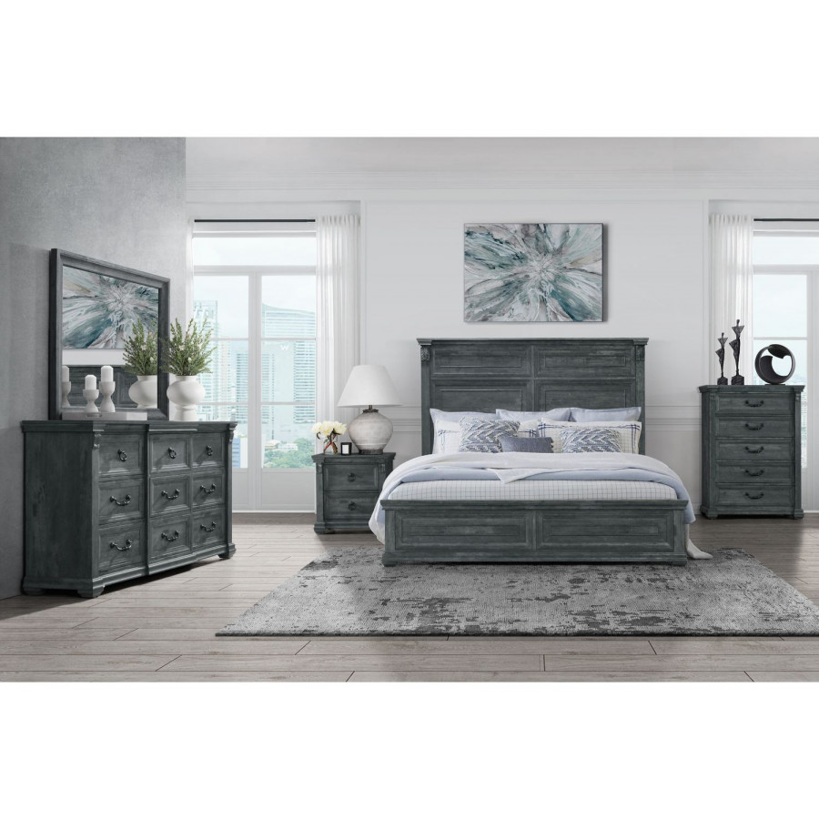 GF Rowan/Tatum Gray Non-Storage, Tatum Gray Panel Bed Queen Bed Group w/Out Storage