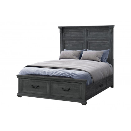 GF Rowan/Tatum Gray, Tatum Gray Panel Bed Queen Bed Group Storage