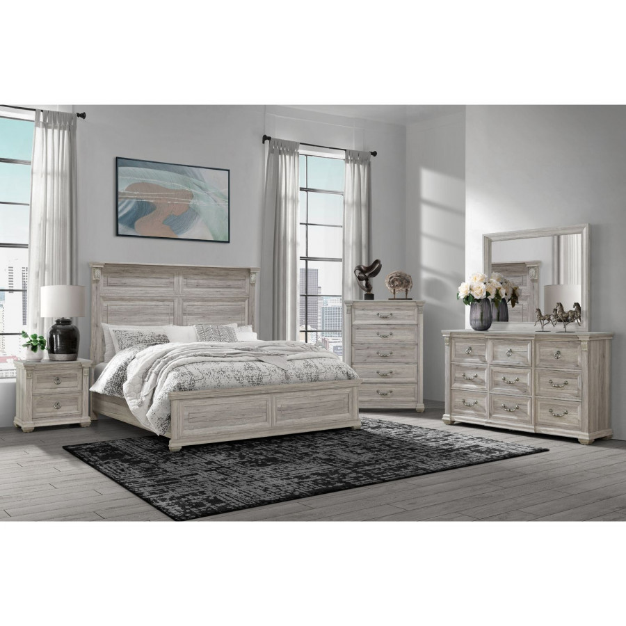 GF Rowan/Tatum Natural Non-Storage, Tatum Natural Panel Bed King Bed Group w/ Out Storage