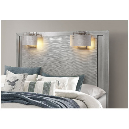 GF Tiffany Silver Bed With 2 Lamps