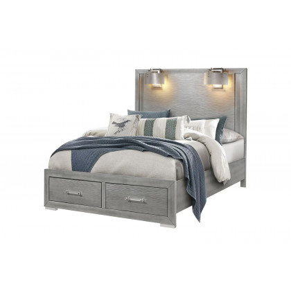 GF Tiffany Silver Bed With 2 Lamps