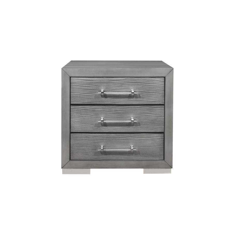 GF - Tiffany Silver Nightstand