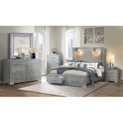 GF - Tiffany Silver Nightstand