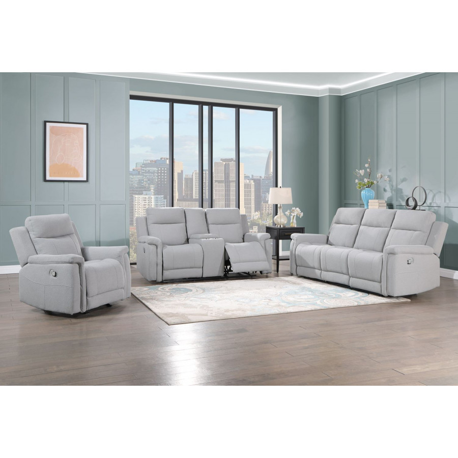 GF - U1797 Gray Reclining Sofa/Console Reclining Loveseat/Glider Recliner