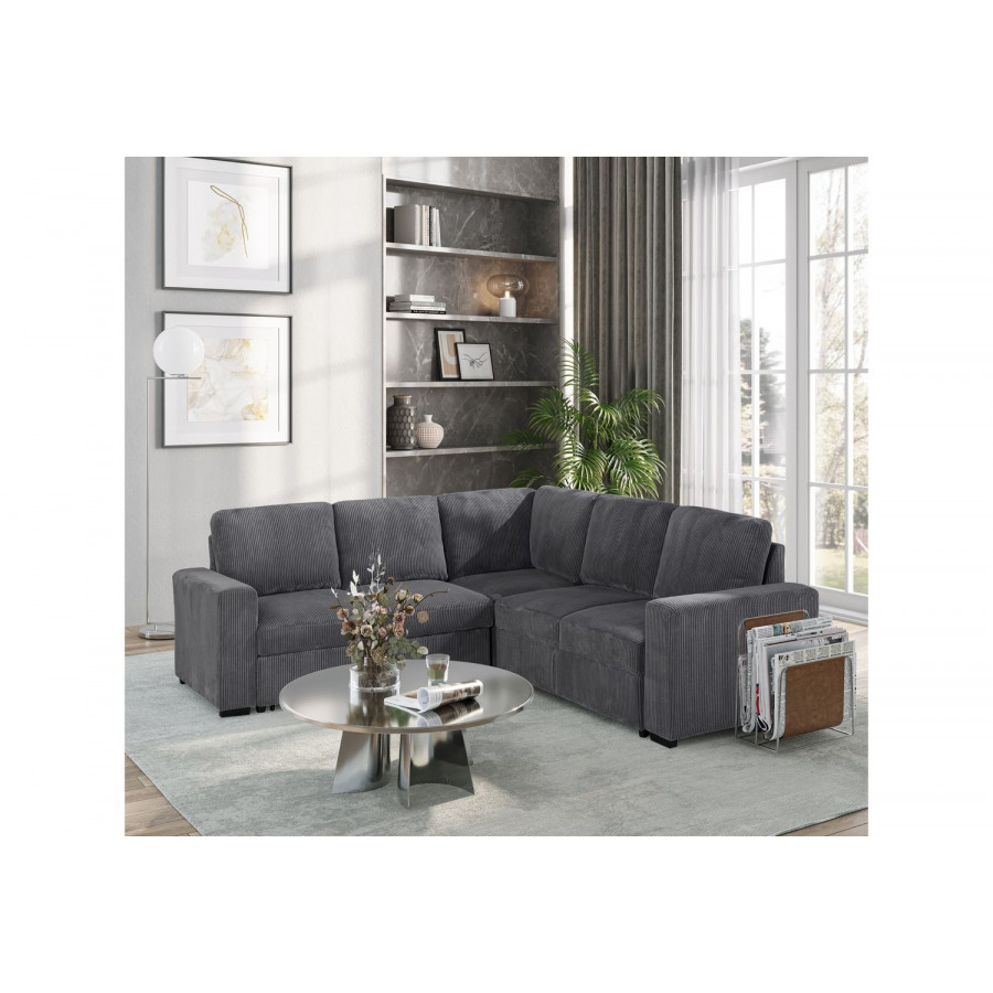 GF U2660 Gray Sectional Without Chaise and Without Pull Out Sofa Bed