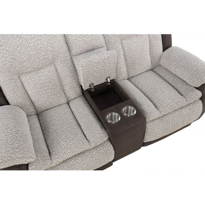 GF - U4377 Gray/Brown Reclining Sofa With Drop Down Table/Console Reclining Loveseat