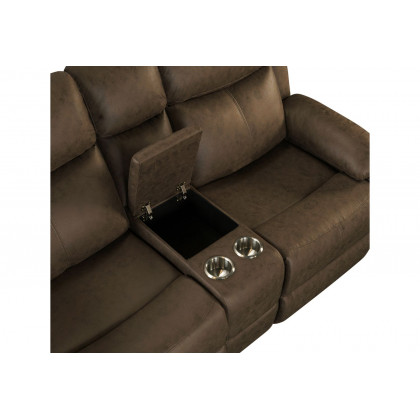 GF - U6026 Dark Brown 5 Reclining Sofa/Console Reclining Loveseat/Glider Recliner