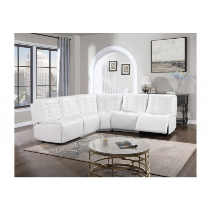 GF U6066 Blanche White Modular 3 Power Sofa Includes 3 Pwr Ar