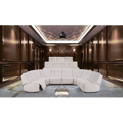 GF U6066 Blanche White Modular 3 Power Sofa Includes 3 Pwr Ar