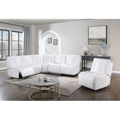GF U6066 Blanche White Modular 4 Seater Includes 2 Pwr Ar, 2 Ch