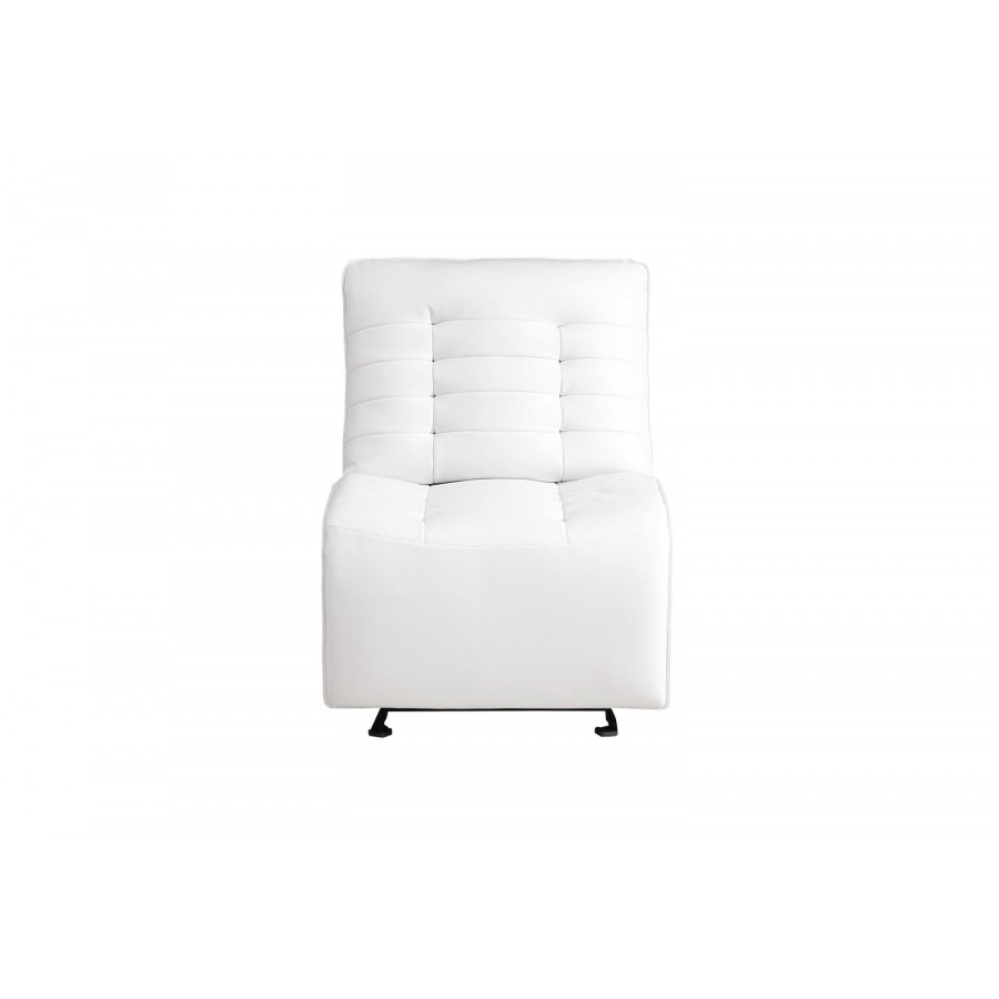 GF U6066 Blanche White Modular Armless Glider Chair (Can Only Be Placed On Ends Of Sectional Or As Stand Alone)