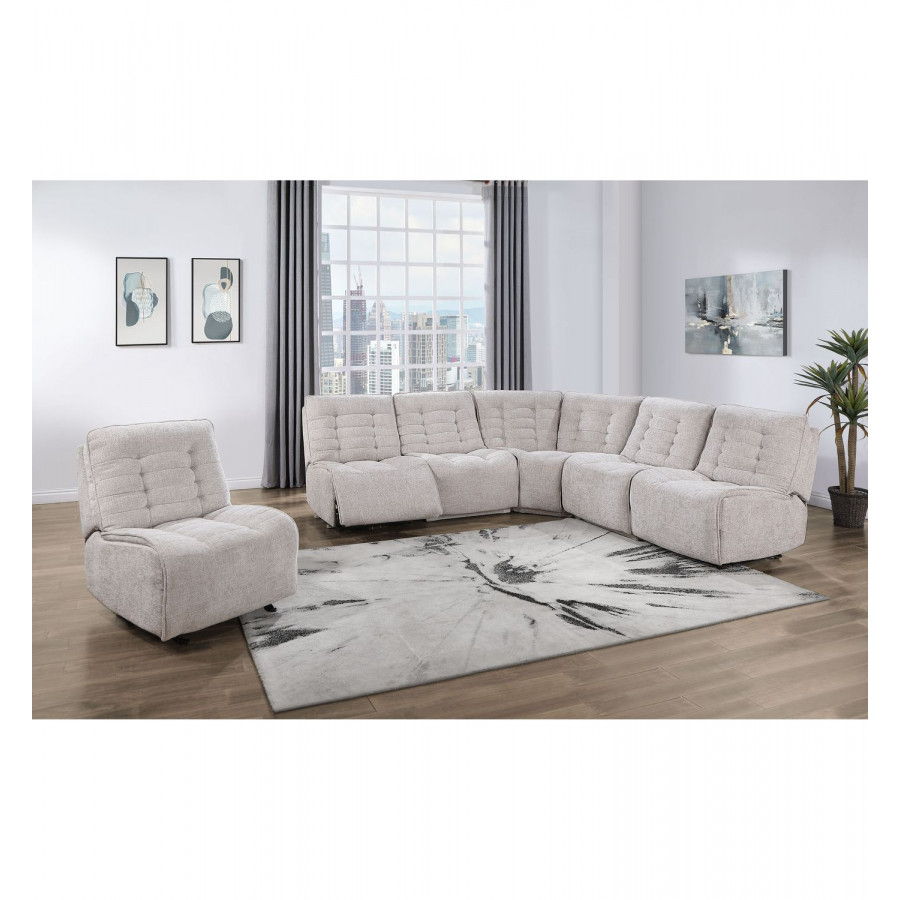 GF U6066 Cream Modular 3 Power Sofa Includes 3 Pwr Ar