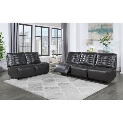 GF U6066 Cream Modular Sectional (Left Arm Facing Power Rec, Power Armless Rec, Wedge, Chair, Right Arm Facing Power Rec)