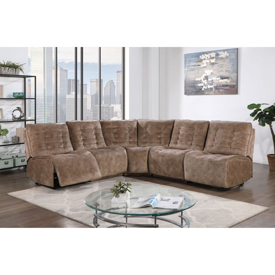 GF U6066 Domino Smoke Modular 3 Power Sofa Includes 3 Pwr Ar