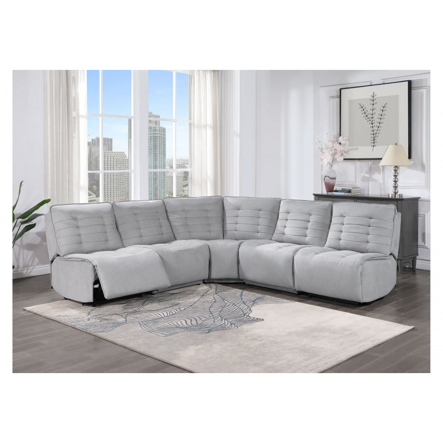 GF U6066 Gray Modular 3 Power Sectional Includes 3 Pwr Ar, 1 W, 1 Ch