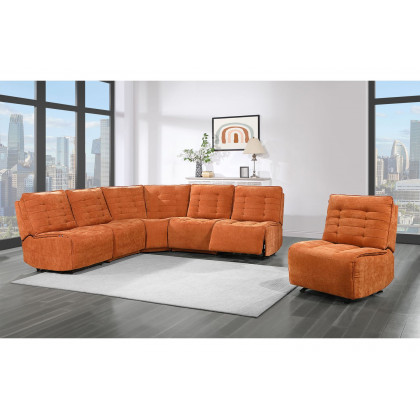 GF U6066 Rust Modular 3 Power Sofa Includes 3 Pwr Ar