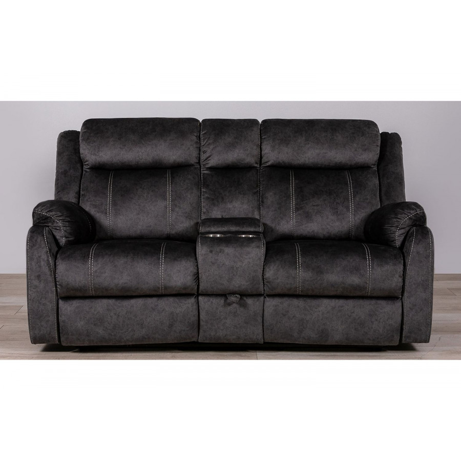 GF U7303 Granite Console Reclining Loveseat With Storage Drawer