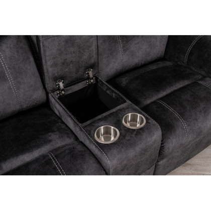 GF U7303 Granite Console Reclining Loveseat With Storage Drawer