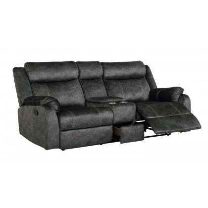 GF U7303 Granite Console Reclining Loveseat With Storage Drawer